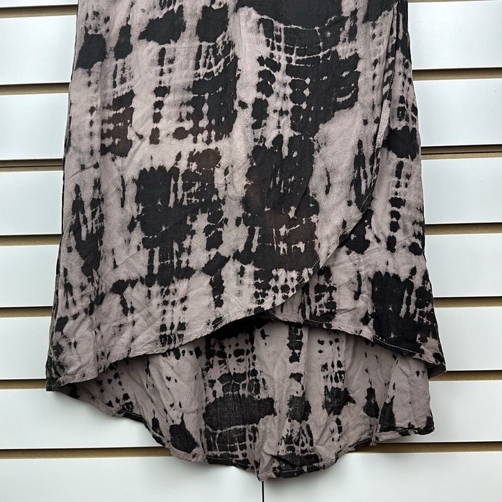 Volcom Strapless Tie-Dye High-Low Dress in Taupe and Black - Picture 2 of 8